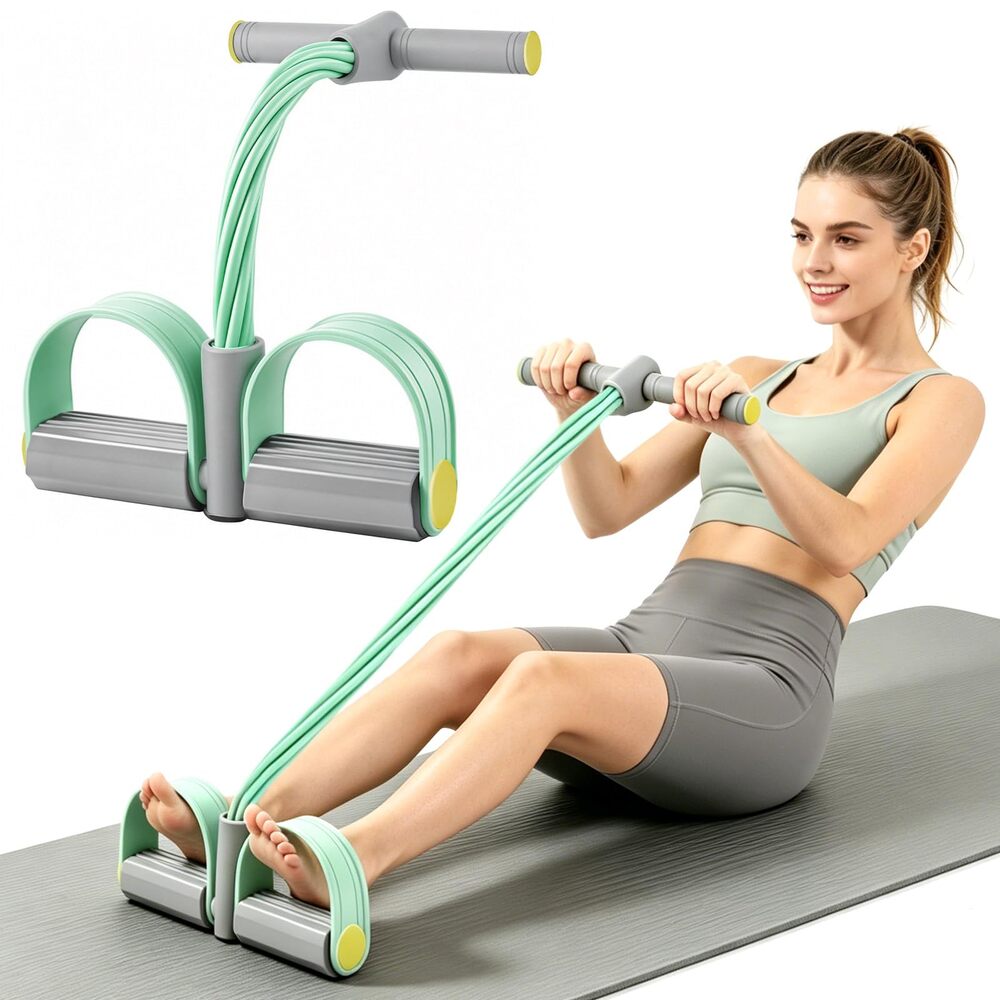 FateFan 6-Tube Pedal Resistance Band Full Body Exercise Workout Puller